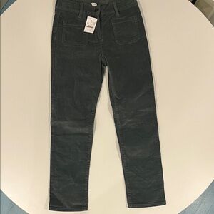 NWT Crewcuts Girls Gray/Green Corduroy Pants Size 10